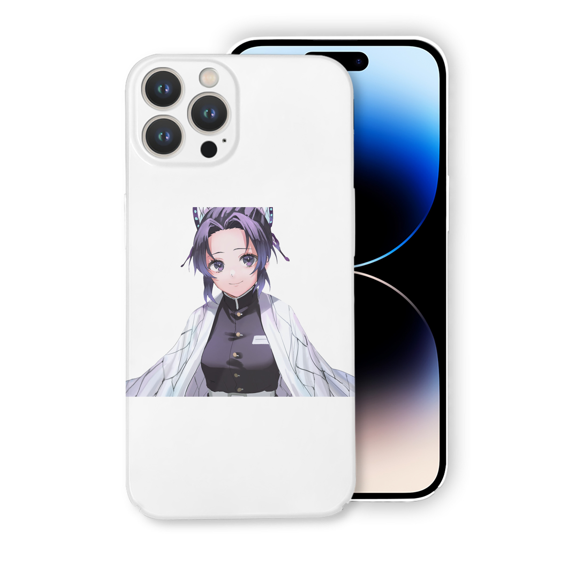 （画像用） 鬼滅の刃（きめつのやいば）蟲柱-胡蝶 しのぶ／こちょう しのぶ Kochou Shinobu 【iPhone 14シリーズ対応】ハードケース